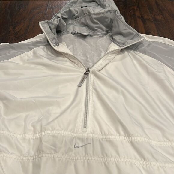 Vintage Nike Center Swoosh Anorak Style half zip Black Windbreaker size XXL flaw - Picture 2 of 13